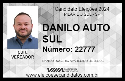 Candidato DANILO AUTO SUL 2024 - PILAR DO SUL - Eleições