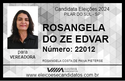 Candidato ROSANGELA DO ZE EDVAR 2024 - PILAR DO SUL - Eleições