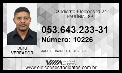 Candidato JOSÉ FERNANDO 2024 - PAULÍNIA - Eleições