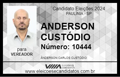 Candidato ANDERSON CUSTÓDIO 2024 - PAULÍNIA - Eleições