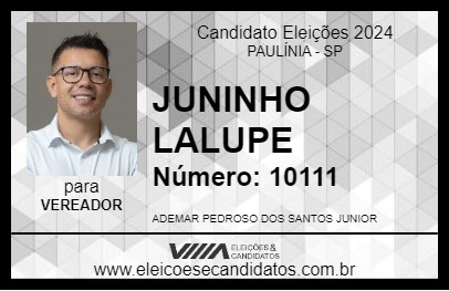 Candidato JUNINHO LALUPE 2024 - PAULÍNIA - Eleições