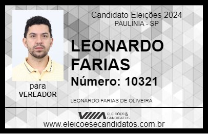 Candidato LEONARDO FARIAS 2024 - PAULÍNIA - Eleições