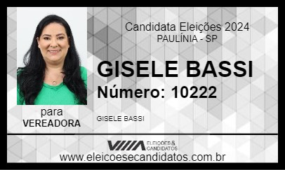 Candidato GISELE BASSI 2024 - PAULÍNIA - Eleições