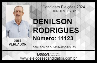 Candidato DENILSON RODRIGUES 2024 - OUROESTE - Eleições