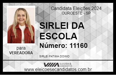 Candidato SIRLEI DA ESCOLA 2024 - OUROESTE - Eleições