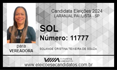 Candidato SOL 2024 - LARANJAL PAULISTA - Eleições