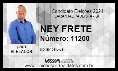 Candidato NEY FRETE 2024 - LARANJAL PAULISTA - Eleições