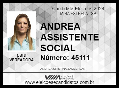 Candidato ANDREA ASSISTENTE SOCIAL 2024 - MIRA ESTRELA - Eleições