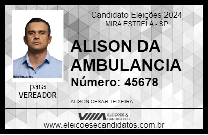 Candidato ALISON CESAR 2024 - MIRA ESTRELA - Eleições