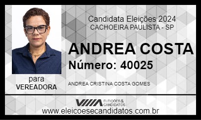 Candidato ANDREA COSTA 2024 - CACHOEIRA PAULISTA - Eleições