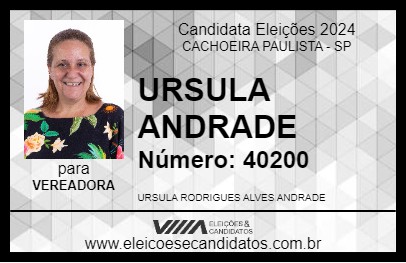 Candidato URSULA ANDRADE 2024 - CACHOEIRA PAULISTA - Eleições