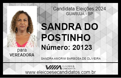 Candidato SANDRA DO POSTINHO 2024 - GUARUJÁ - Eleições