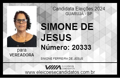 Candidato SIMONE DE JESUS 2024 - GUARUJÁ - Eleições