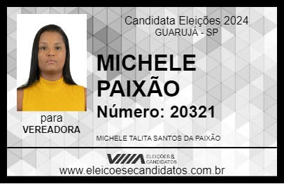 Candidato MICHELE PAIXÃO 2024 - GUARUJÁ - Eleições