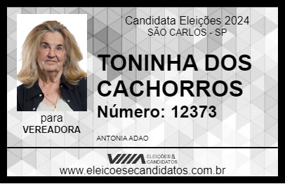 Candidato TONINHA DOS CACHORROS 2024 - SÃO CARLOS - Eleições