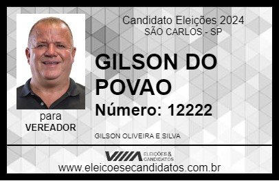 Candidato GILSON DO POVAO 2024 - SÃO CARLOS - Eleições