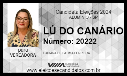 Candidato LÚ DO CANÁRIO 2024 - ALUMÍNIO - Eleições