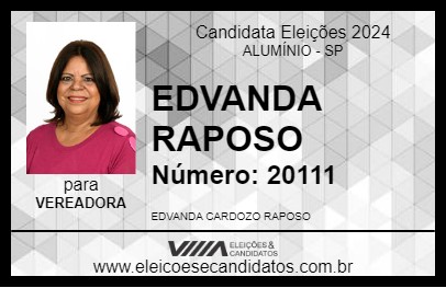 Candidato EDVANDA RAPOSO 2024 - ALUMÍNIO - Eleições