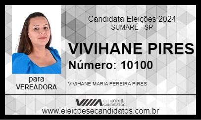 Candidato VIVIHANE PIRES 2024 - SUMARÉ - Eleições