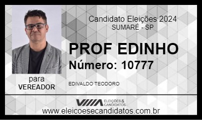 Candidato PROF EDINHO 2024 - SUMARÉ - Eleições