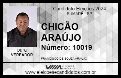 Candidato CHICÃO ARAÚJO 2024 - SUMARÉ - Eleições