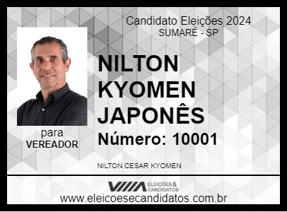 Candidato NILTON KYOMEN JAPONÊS 2024 - SUMARÉ - Eleições