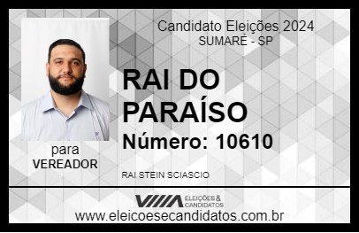 Candidato RAI DO PARAÍSO 2024 - SUMARÉ - Eleições