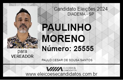 Candidato PAULINHO MORENO 2024 - DIADEMA - Eleições