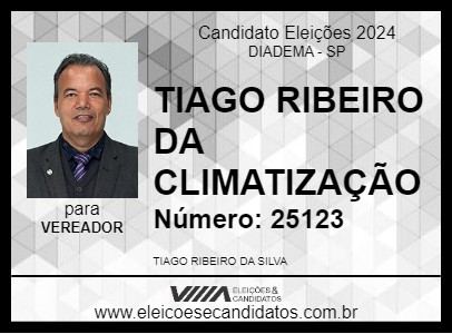 Candidato TIAGO RIBEIRO DA CLIMATIZAÇÃO 2024 - DIADEMA - Eleições