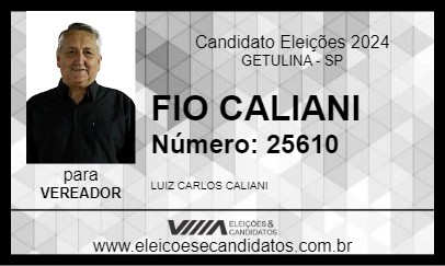 Candidato FIO CALIANI 2024 - GETULINA - Eleições