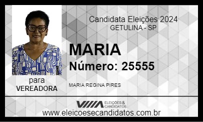 Candidato MARIA 2024 - GETULINA - Eleições