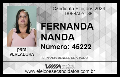 Candidato FERNANDA NANDA 2024 - DOBRADA - Eleições