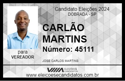 Candidato CARLÃO MARTINS 2024 - DOBRADA - Eleições