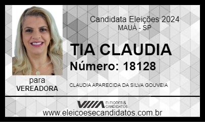 Candidato TIA CLAUDIA 2024 - MAUÁ - Eleições