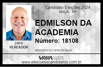 Candidato EDMILSON DA ACADEMIA 2024 - MAUÁ - Eleições