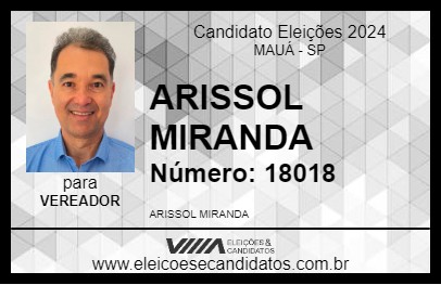 Candidato ARISSOL MIRANDA 2024 - MAUÁ - Eleições