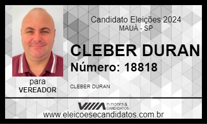 Candidato CLEBER DURAN 2024 - MAUÁ - Eleições