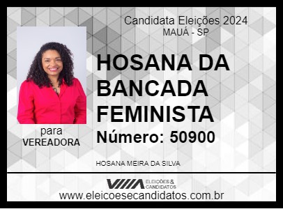 Candidato HOSANA DA BANCADA FEMINISTA 2024 - MAUÁ - Eleições