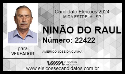 Candidato NINÃO DO RAUL 2024 - MIRA ESTRELA - Eleições