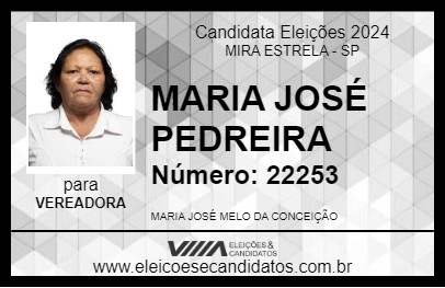 Candidato MARIA JOSÉ PEDREIRA 2024 - MIRA ESTRELA - Eleições