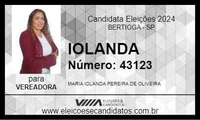 Candidato IOLANDA 2024 - BERTIOGA - Eleições