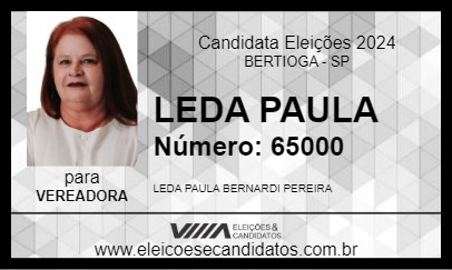 Candidato PROFESSORA LEDA PAULA 2024 - BERTIOGA - Eleições