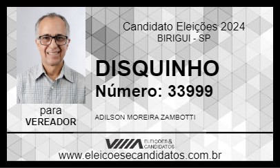 Candidato DISQUINHO 2024 - BIRIGUI - Eleições