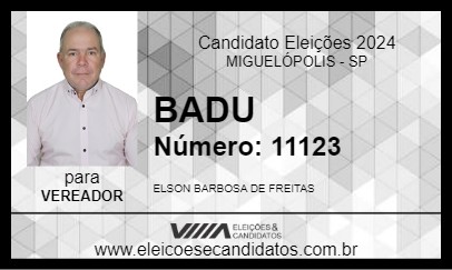 Candidato BADU 2024 - MIGUELÓPOLIS - Eleições