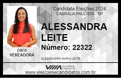 Candidato ALESSANDRA LEITE 2024 - CABRÁLIA PAULISTA - Eleições