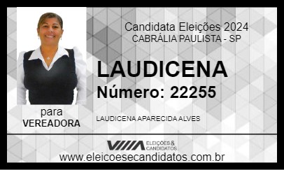 Candidato LAUDICENA 2024 - CABRÁLIA PAULISTA - Eleições