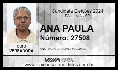 Candidato ANA PAULA 2024 - PAULÍNIA - Eleições