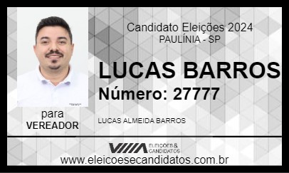 Candidato LUCAS BARROS 2024 - PAULÍNIA - Eleições