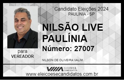 Candidato NILSÃO LIVE PAULÍNIA 2024 - PAULÍNIA - Eleições