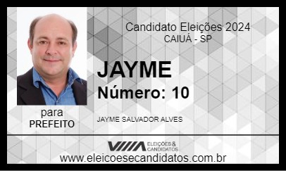 Candidato JAYME 2024 - CAIUÁ - Eleições